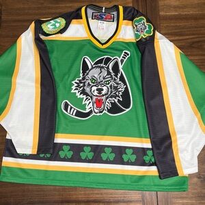 Chicago Wolves Hockey Jersey Men’s XL Green St Patrick’s Day Shamrock Alternate
